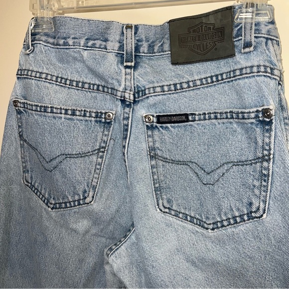 Vintage 2001 Harley-Davidson USA Made High Rise Mom Jeans 6P Light Wash - Picture 7 of 16